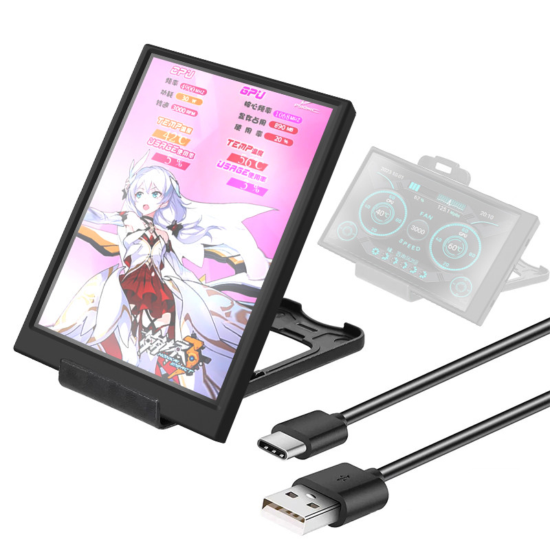 3,5 Zoll IPS Typ C Sekundärbildschirm für Computer CPU GPU RAM HDD Monitor USB Display USB NO AIDA64 LCD für Windows 10 11  7