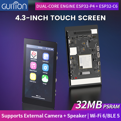 JC4880P443C_I_W High cost performance 4.3-inch IPS touch screen development kit supports ESP32P4/ESP32-C6 dual platforms
